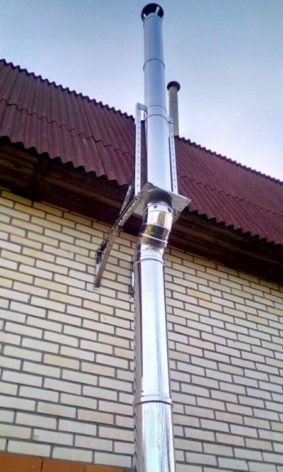 Установка дымохода для твердотопливного котла